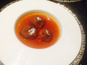 Rista has a nice saffron, nutmeg, Kashmiri chilli powder redolent gravy
